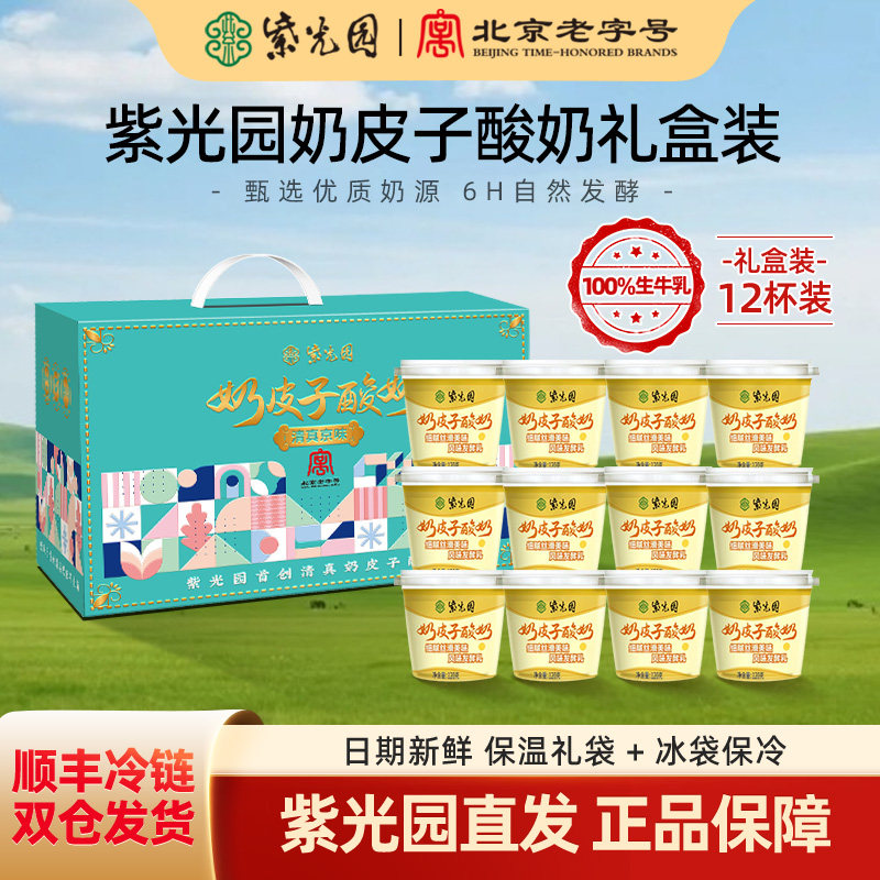 【礼盒装】紫光园奶皮子酸奶奶乳制品北京老字号特产小吃顺丰冷链