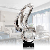 酒店大堂摆饰会所样板房电镀雕塑玄关摆件家居客厅抽象装 饰艺术品