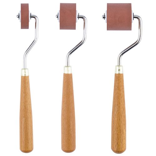 中盛画材 版画滚筒橡胶滚筒油墨滚筒油滚原木杆黑色版画油墨滚版