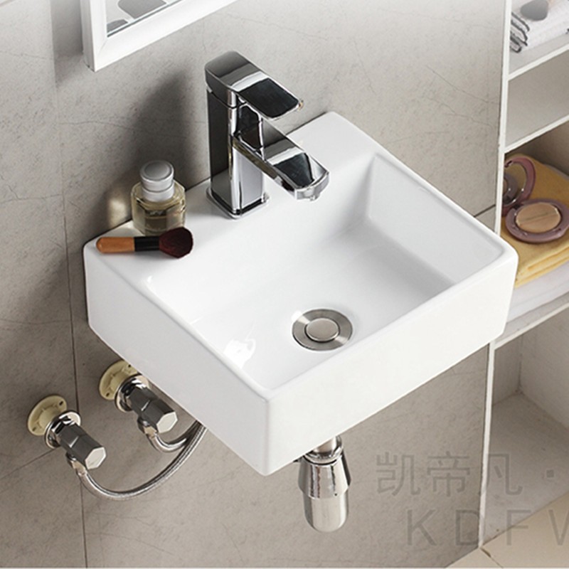 挂墙式卫生间陶瓷角盆小号单盆阳台洗脸盆小户型壁挂小尺寸洗手盆