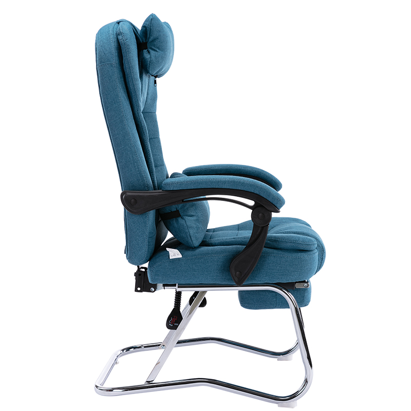 午休 大角度 可躺电脑椅 加支撑 弓形四脚 经理椅 布艺皮办公椅子