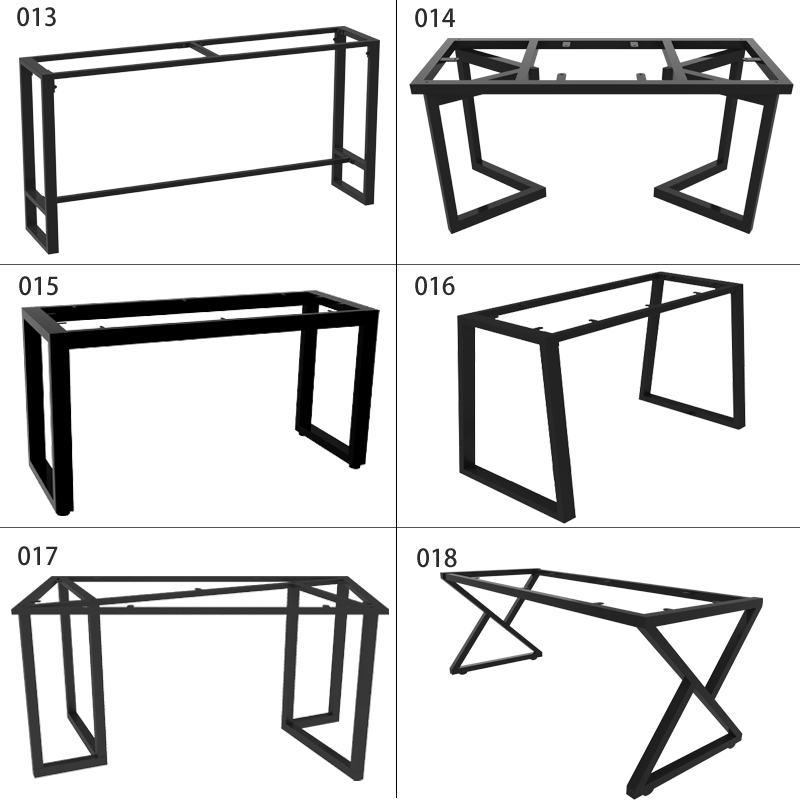 不锈钢大板桌书桌餐桌办公桌吧台脚妆台金属支架简约黑色桌腿定制
