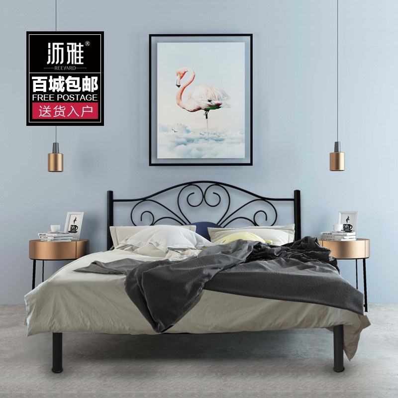 经典欧式铁艺床复古花式铁床架双人单人不锈钢手工铁架床公主1.5m