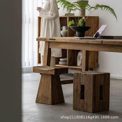 简约中古实木墩TCU矮子家居摆件茶几边几民宿酒店凳客物厅示展置