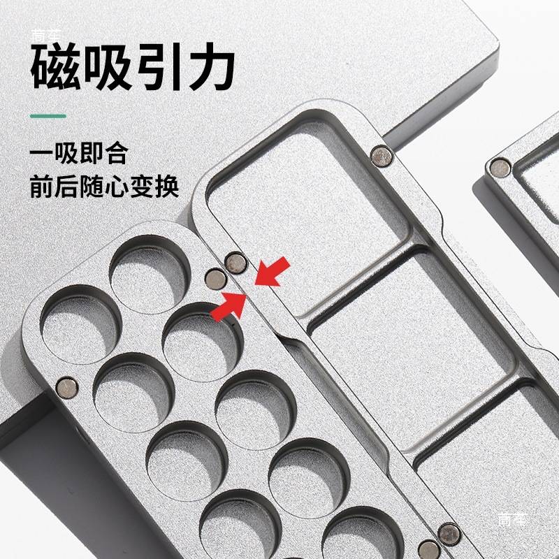 铝合金24格颜料盒调色盒盘水粉水彩画便携保湿密封带盖24色分装空