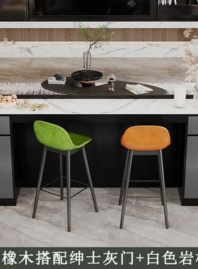 沙发后边靠吧台GJS岩板餐柜约现代客厅靠隔背柜横厅断简岛台餐桌