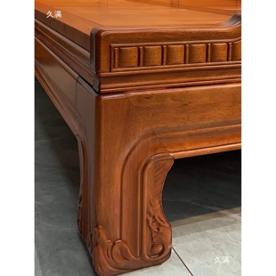 金花梨木实木床榫卯结构双人床新中式主卧1米8仿古雕花全实木婚床