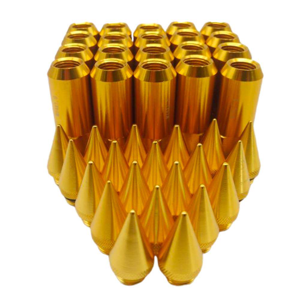 汽车配件  M14X1.5带帽加长调谐器 铝制车轮轮圈凸耳螺母(金色)