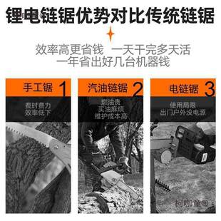 普朗德电锯家用单手锯小型手持充电式电链锯无线锂电户外电麦太保