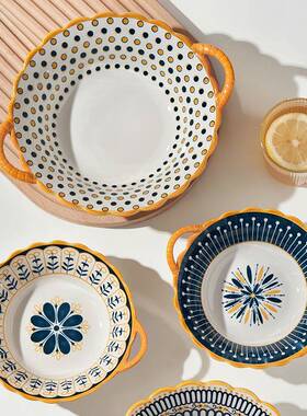 式。蛳日陶瓷双用耳碗家大号汤面碗拉面碗IZC防烫吃螺粉碗大碗汤