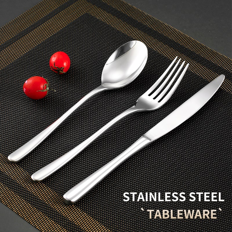 30加厚不锈钢牛排刀叉勺装西餐刀叉餐具叉子勺子主餐具三件