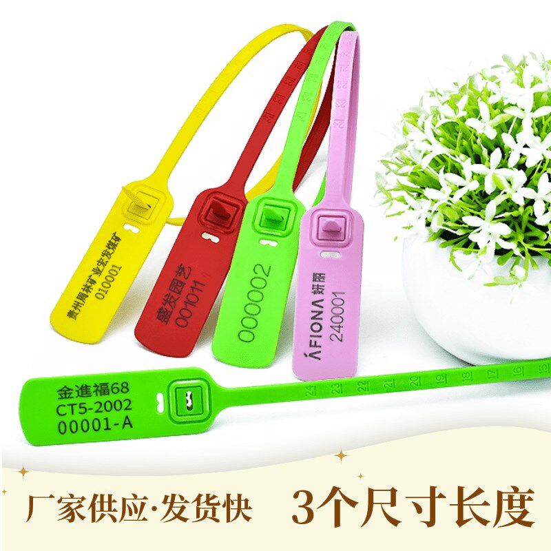 一次性扁带塑料封条油罐车封签苗木铅封航空编码医废海钓标鱼扎带