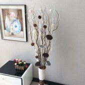 干花枝龙柳曲柳莲蓬树枝家居装 饰干花 饰客厅玄关隔断橱窗插花装