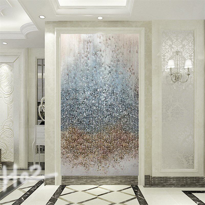 8d新款抽象玄关墙纸竖版个性艺术创意壁画客厅走廊过道背景墙壁纸
