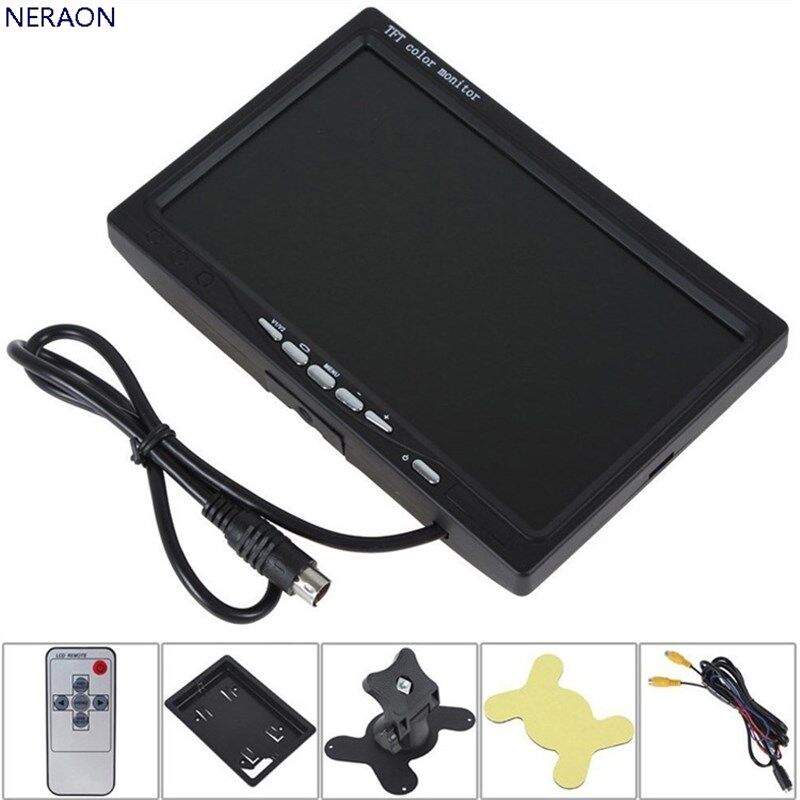 合金六针 汽车7寸车载显示屏 小轿车货车液晶AV 大巴倒车 12v 24v