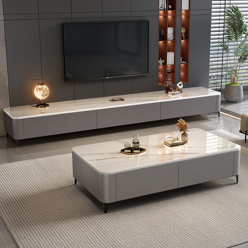 实木茶几客厅202年新款家用小户型落地简约现代长方形岩板茶几桌