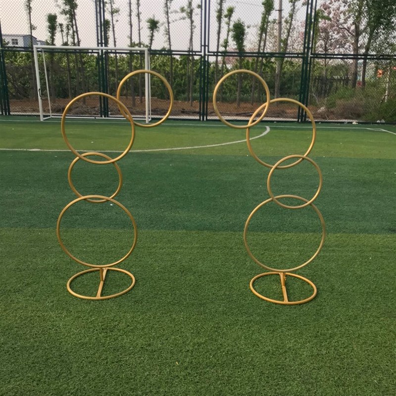 新款婚庆道具 T台铁艺圆环花架背景圆环路引婚礼橱窗装饰花艺摆件
