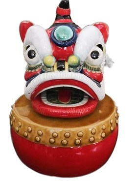 石湾陶瓷公仔舞醒狮汽车载小摆件旅游手信店铺开业送礼招财动物