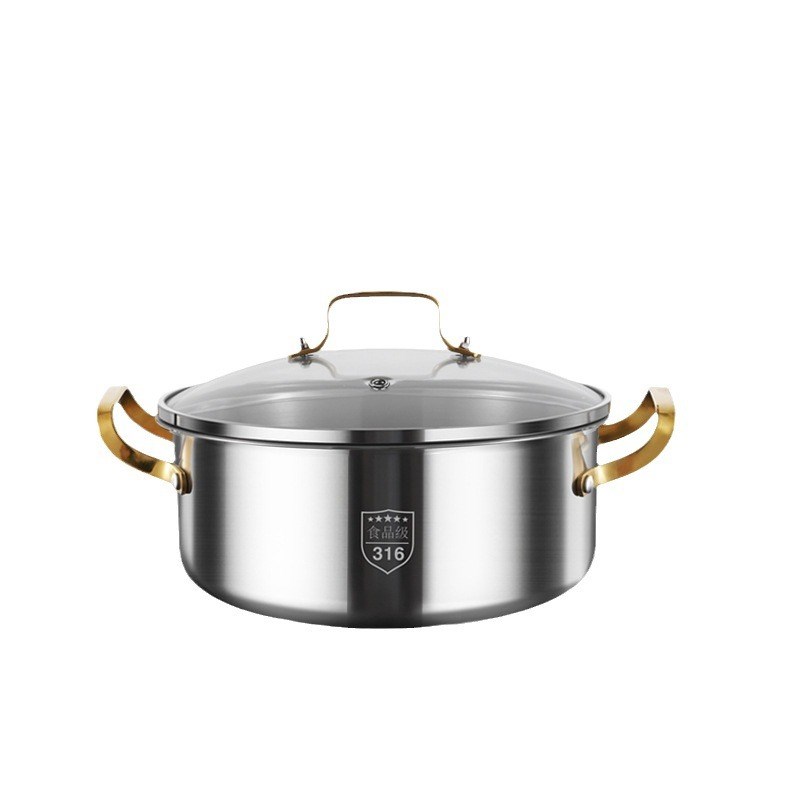 31不锈钢鸳鸯锅火锅家用加厚电磁炉锅火锅盆大容量汤锅涮锅