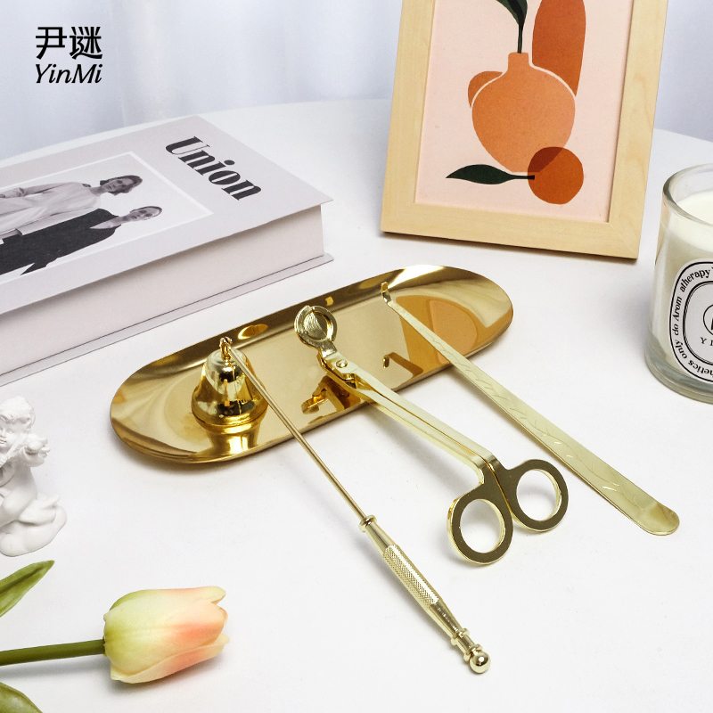 尹谜香薰点火器蜡烛工具打火机火柴装灭烛器钩罩剪勾托盘配件