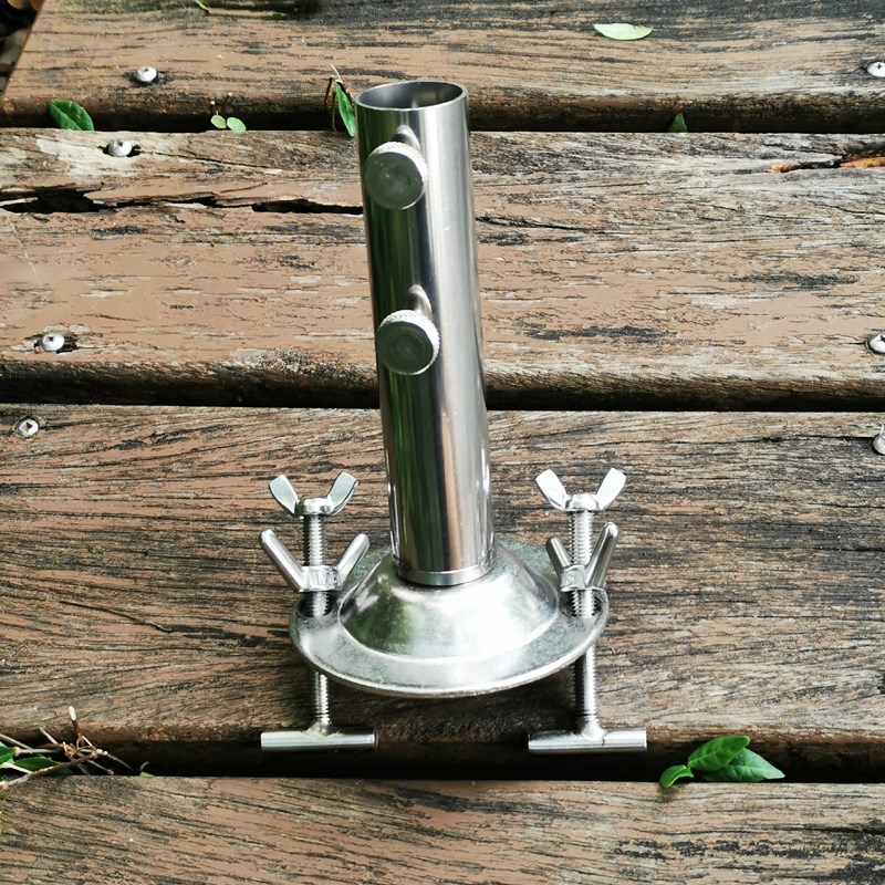 黑坑钓鱼伞固定器 浮桥木板鱼排不锈钢伞座伞架遮阳钓伞支架渔具