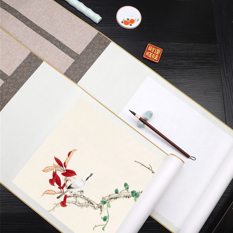 宣和裱熟宣云母矾宣画心挂轴毛笔小楷书画工笔画创作卷轴