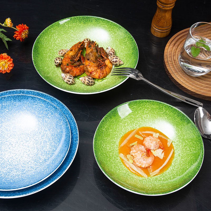 新款冷菜摆盘餐具西餐汤盘高级餐厅会所圆盘位上分子料理凉菜盘子