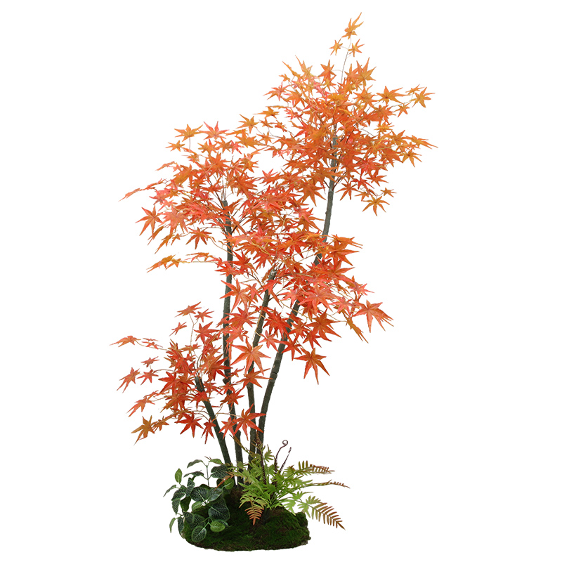 仿真红枫树盆栽落地花酒店大型商场橱窗仿生绿植室内造景装饰摆件