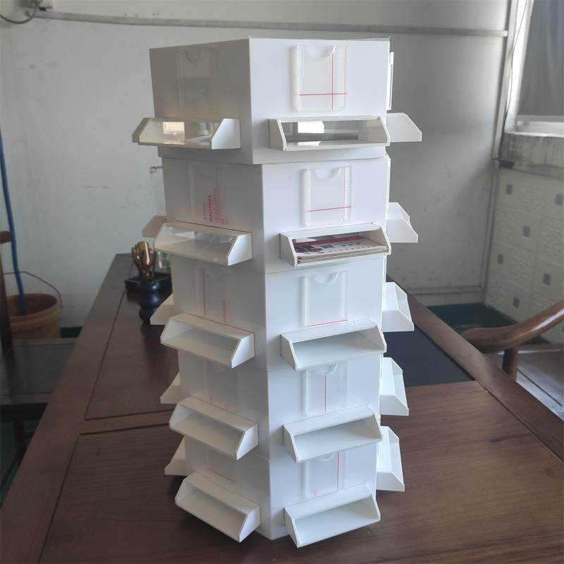 亚克力大容量六边DNC形名片展架示会商务收纳盒纳创意收展架桌展