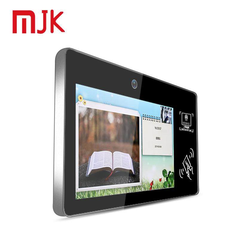 智1慧门禁智能刷卡勤人考脸别识触摸屏一体机打卡10CXB.寸电子班