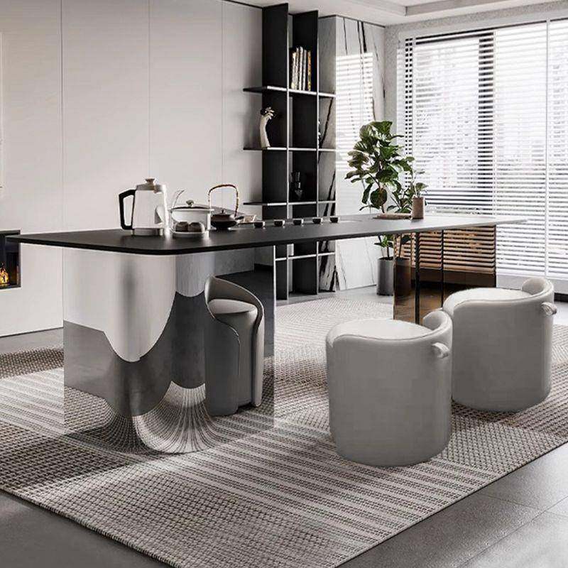 JGP1用岩板茶台极意轻奢式家公室简现代一体客长FAO方形室内泡茶