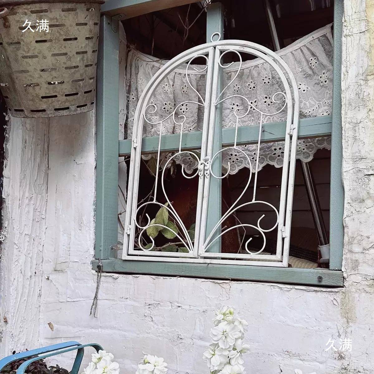 复古做旧铸铁壁挂铁艺镂空雕花窗花园装饰欧式复古做旧杂货壁挂