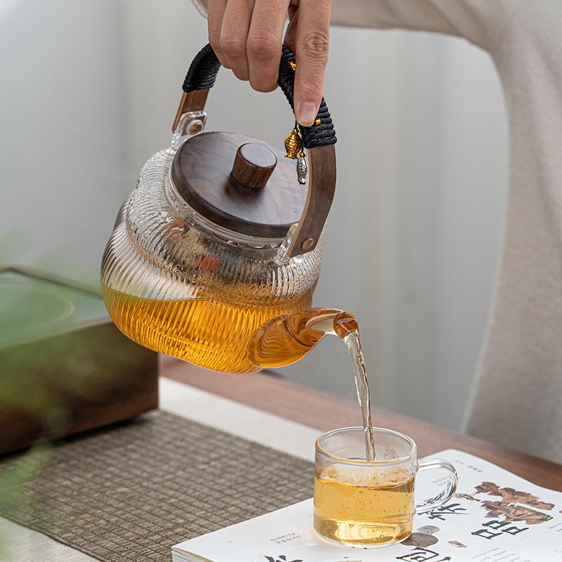 围炉煮茶茶电陶茶炉煮器家SWH017用加厚耐热玻璃壶大容量烤炉璃煮