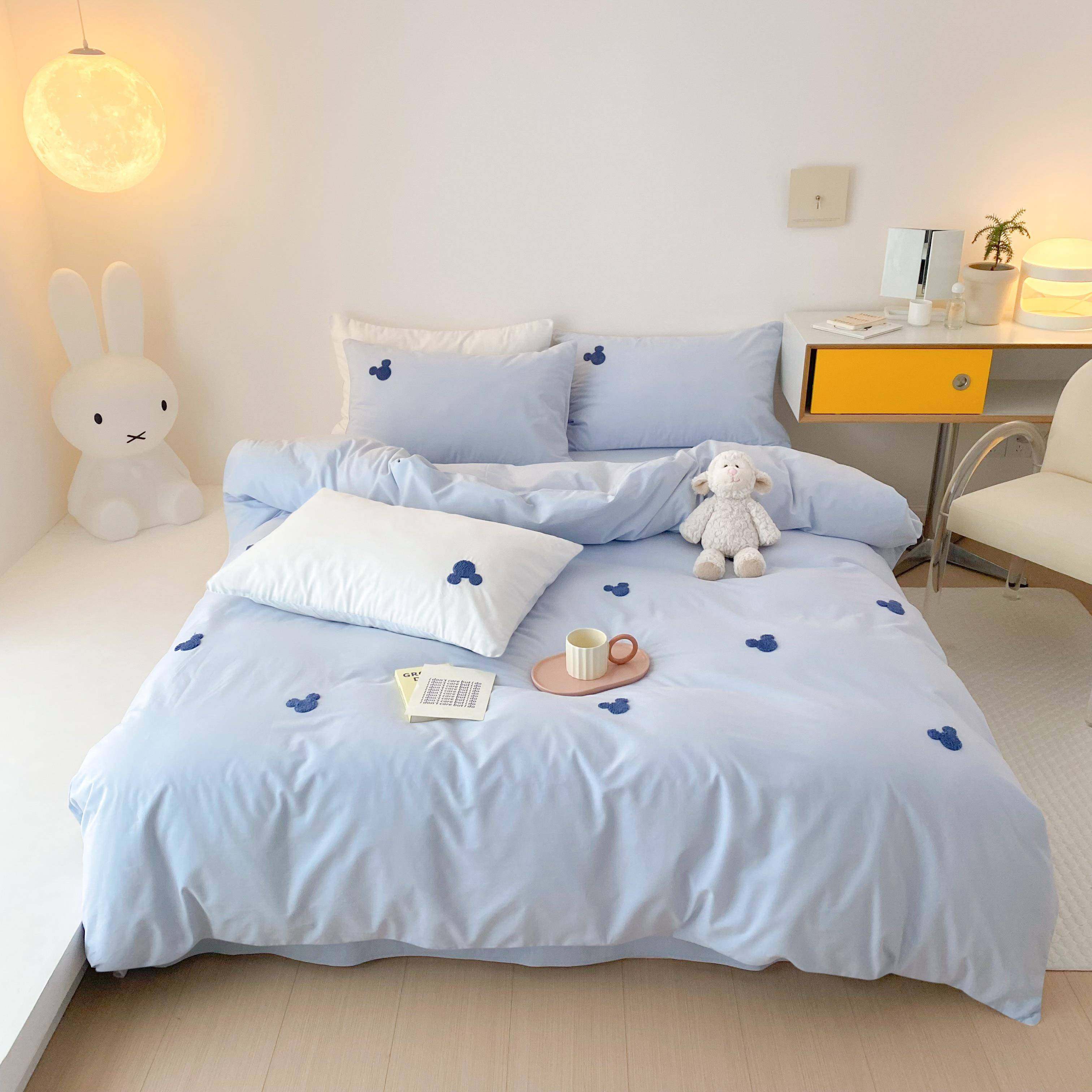 床上用品毛巾绣四件套1500全棉纯棉22新用款HNI四季通床单笠被套