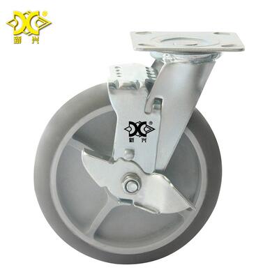 工供厂直重型8寸TPR边刹轮车间KOW备音静轮子设工业脚轮定向轮万