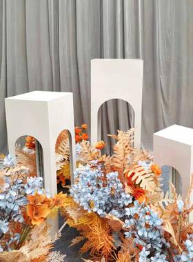 AAV新款婚庆摆欧式步步高路引婚礼舞橱窗台件铁艺方柱礼路引婚甜