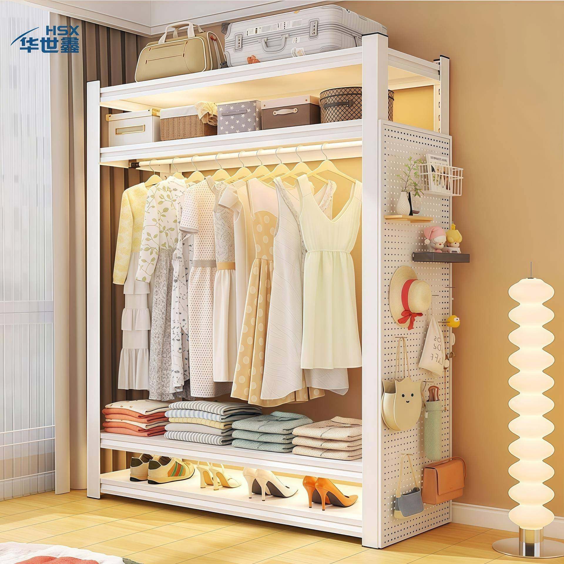 出租房屋衣柜家用RSX简易户开放式衣帽架置物架小属型出租卧室金