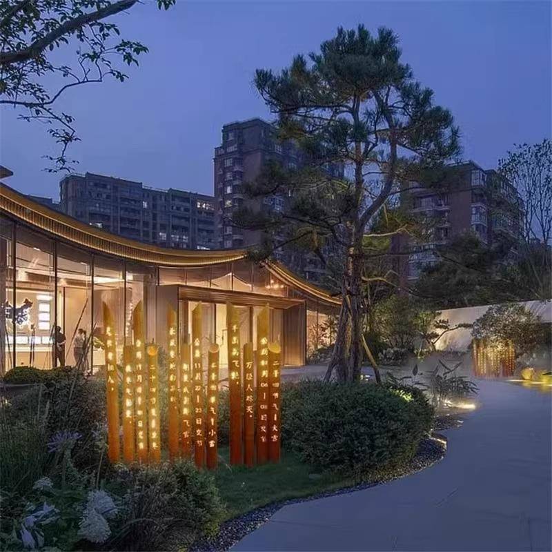 仿真刻字刻字竹子竹子庭灯防水场园景林观灯景区街区户外装广饰院
