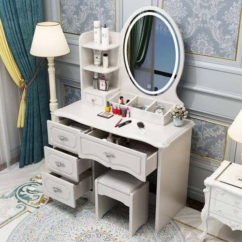 欧式梳妆台实木现代简卧室桌化2妆小户型约网红205ONE新款收纳柜