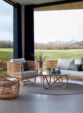 户外NOK沙发民藤编宿椅子阳台花园椅家具墅院庭别防水防晒休闲沙