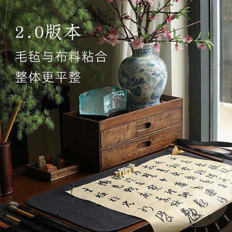 便778携随书法收纳能包多帘功身携带文房四宝毛笔袋笔毛毡包