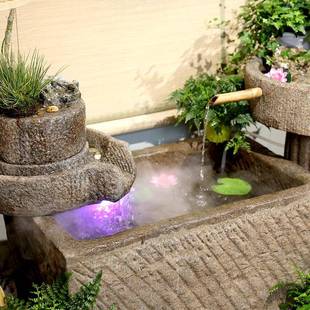 中庭院户外假山流水摆式 件循环水景观景花园阳台客厅造鱼养池5805