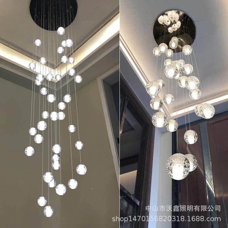 美式水晶玻璃球吊流星雨吊灯灯泡艺术餐星厅吊L泡ED头创意个性流