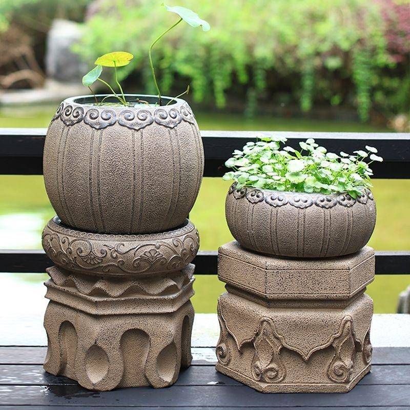 中式石雕石墩院石凳花园别墅户装饰造景摆件花庭10016501盆底座凳