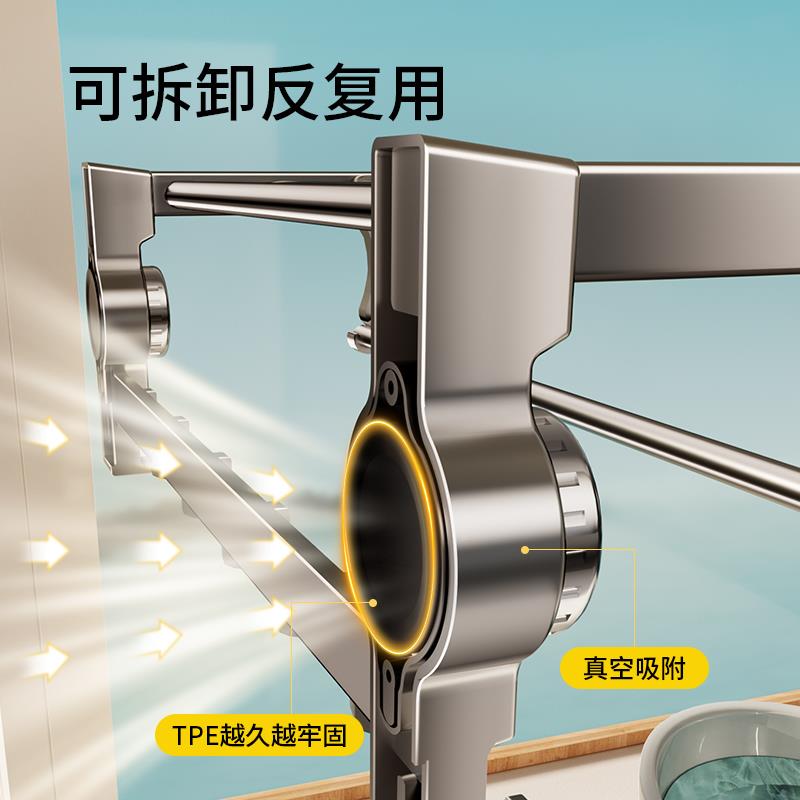 吸盘毛巾架打毛孔TTqzrrzw卫免生间物架一体厕所浴室洗手间巾杆浴