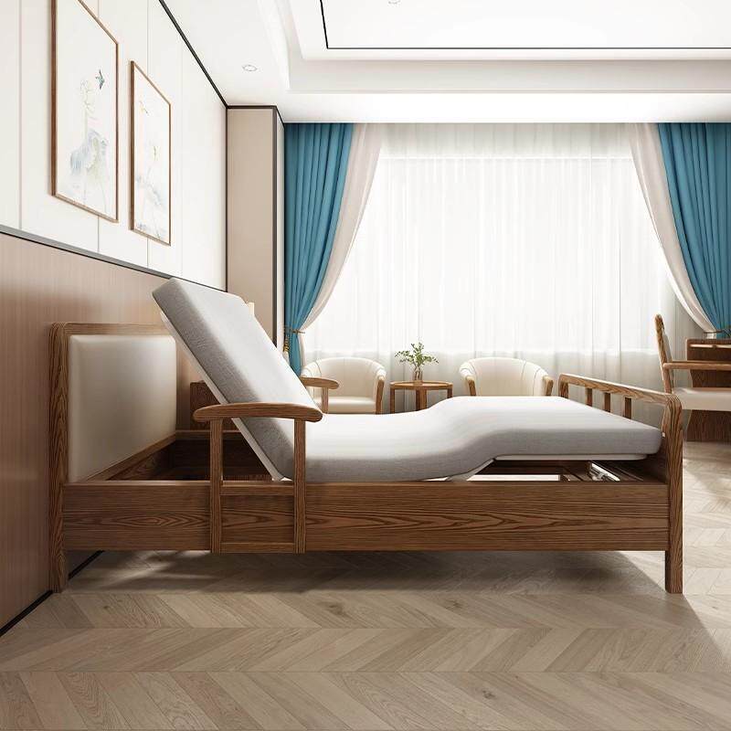 适养老化实木HCM电动护床理多功能带扶手升降护理床老家院老年具