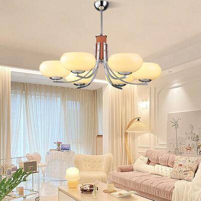 奶油风客厅吊灯款客厅代主新灯现简约卧室灯法式工中古吊灯240725