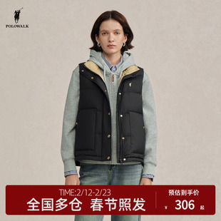 POLOWALK旗舰店保暖羽绒马甲2025冬季新品90鸭绒休闲轻薄立领女士
