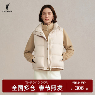 POLOWALK旗舰店女式厚款羽绒马甲2025冬季新品韩版90鸭绒保暖马甲
