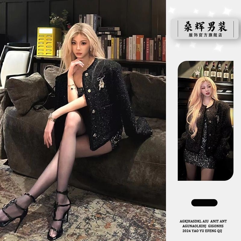 小香风垫肩短款夹克秋冬法系高级感痞帅男模穿搭正肩cleanfit外套